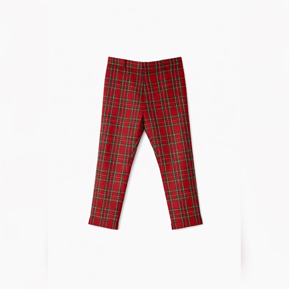 DSQUARED2 DENNIS FIT PLAID TARTAN TROUSER RED "NWT"